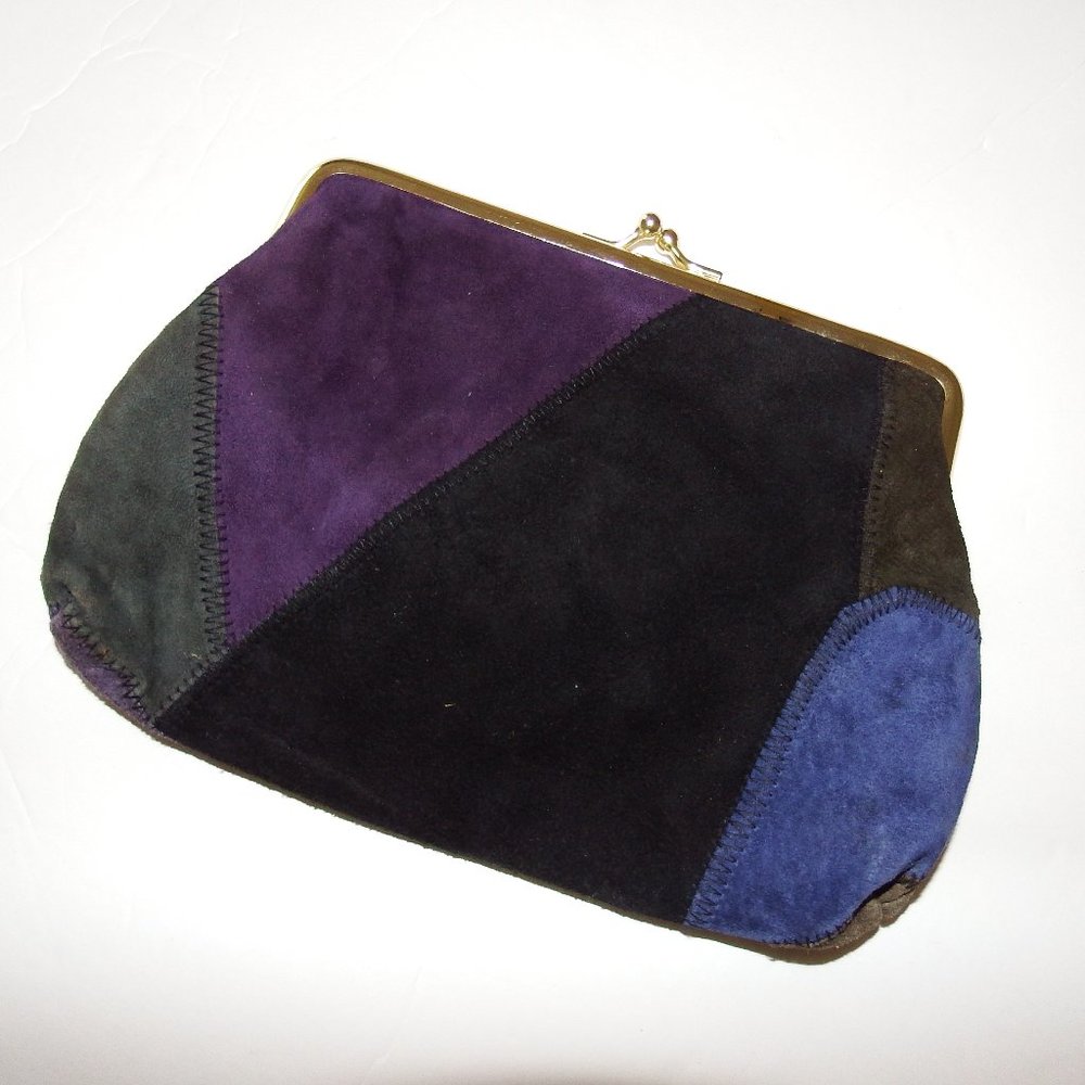 Genuine Leather Patchwork Clutch Wallet